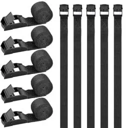 Produktbild: RIO Direct 10 Stück Spanngurt kurz 50cm, Spanngurte Fahrradträger, Schwarze Kurze Zurrgurte mit klemmschloss, Kleine Spanngurte, für Fahrrad, Sackkarre, Motorrad, Gepäck