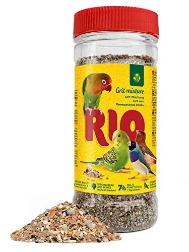 Produktbild: RIO Grit-Mischung | 520 g | Mineralfuttermittel für Vögel | Zur Unterstützung der Verdauung | Enthält wichtige Mineralstoffe wie Kalzium, Phosphor und Natrium