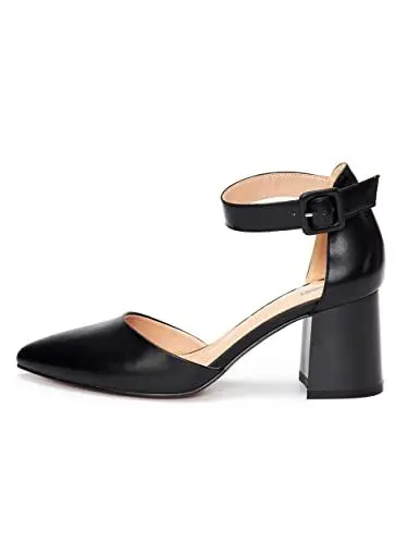 Produktbild: Rio Fiore Damen Pumps, 7.5cm Blockabsatz, Schwarz, weiches Kunstleder, Bequeme Schuhe mit Riemen, Riemchenpumps, 661029-80-32 (Black PU, 40 EU)