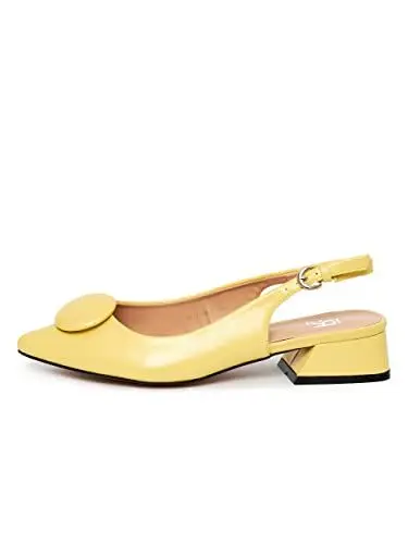 Produktbild: Rio Fiore Pumps, Damen Slingpumps, 4cm Blockabsatz, Gelb, Öko-Leder, Bequeme Pumps mit mit niedrigem Absatz, Rückengurt, ML682-0716-3 (PU Gelb, 37 EU)