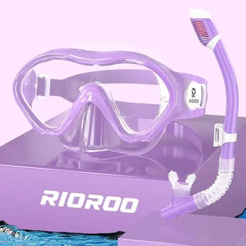 Produktbild: RIOROO Taucherbrille Kinder,Schwimmbrille Kinder für Jungen Mädchen Jugendliche,Schnorchelmaske mit Nasenabdeckung Anti Nebel Anti-Leck Tauchmaske 180°Panorama HD Schwimmmaske für Kinder 4-14 Jahre