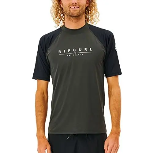 Produktbild: Rip Curl Herren Shockwave Short Sleeve Rash Vest Top ? Schwarz Marle ? UV Protection und SPF- Properties