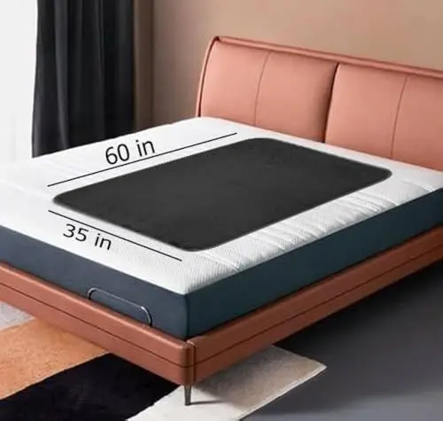 Produktbild: RIQINXIN Wasserdicht rutschfeste Wickelunterlage für Erwachsene Saugfähige Waschbar Betteinlagen Inkontinenz Inkontinenzunterlage für Betten Wiederverwendbare Unterlage 152x89cm schwarz 1er
