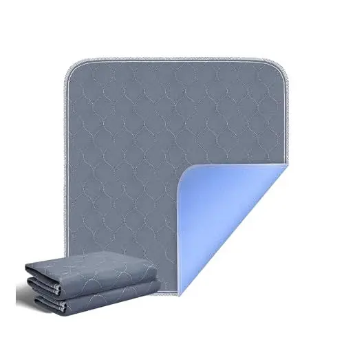Produktbild: RIQINXIN wasserdichte Inkontinenz Sitzauflage 54x56 cm Waschbar Langlebige Inkontinenz Stuhlauflage für Sessel Stühle Sofa Autositz Grau 2er Set