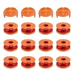 Produktbild: RISAKOGO 12 Stücke Rasentrimmer Faden für alle 20V Worx Rasentrimmer und 4 Stücke Trimmer Spool Cap Edger Spool Cap, Langlebige Ersatzfaden Spulen für verbesserte Schneidgeschwindigkeit