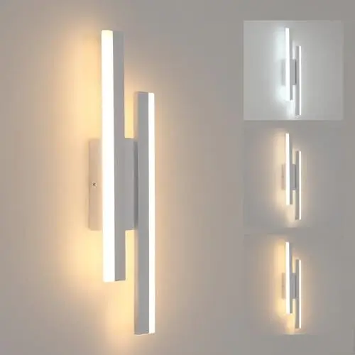 Produktbild: Riserva LED Wandleuchte Innen Modern, 16W 1800LM Wandlampe Weiß Lang Kreativ, 3000K/4500K/6500K, Wandleuchte Acryl für Schlafzimmer, Treppenhaus, Wohnzimmer