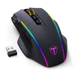 Produktbild: RisoPhy Gaming Maus Kabellose RGB,2.4G/USB-C/Bluetooth Maus mit 8 Programmierbare Tasten/10000DPI/7 RGB Beleuchtung,Wireless Ergonomische Maus für PC/Mac Gamer