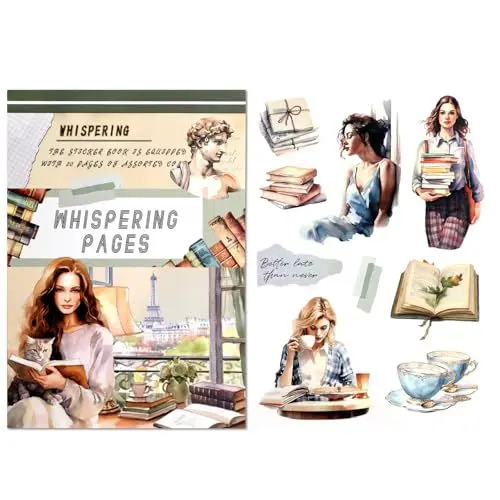 Produktbild: RISYPISY Weihnachten PET/Papier Aufkleber für Journaling, 20 Blätter Buchen Sie Scrapbooking Supplies, 224pcs Aufkleber Supplies Dekoration Journaling Supplies