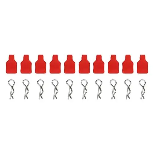 Produktbild: RiToEasysports RC Karosserie Clips，10 Stück 3mm Kompakte RC Karosserie Clips mit Befestigungshalterung für 1/18 RC Auto 1/24 SCX24 RC Auto(rot)