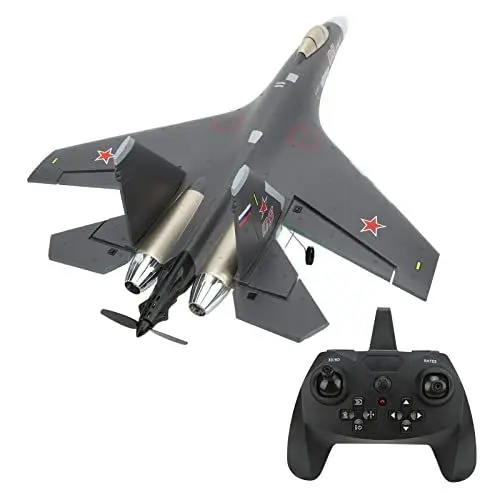 Produktbild: RiToEasysports RC Flugzeug, 2,4 GHz 4 Kanäle 6 Achsen Fliegen Rückwärts Fernbedienung Flugzeug Fernbedienung Fighter Einfache Steuerung für Anfänger Modellierungsmaschine