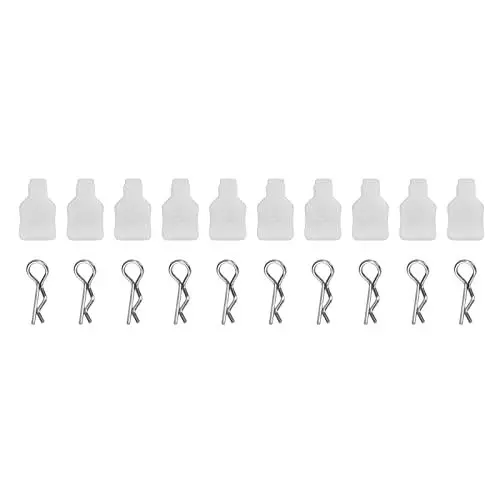 Produktbild: RiToEasysports RC Karosserie Clips, 10 Stück Kompakte 3mm RC Karosserie Clips mit Befestigungshalterung Zubehör Für Modellautos für 1/18 RC Auto 1/24 SCX24 RC Auto(Weiß) Modellspielzeug