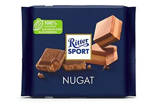 Produktbild: Ritter Sport 250g Nugat, Feinste Vollmilchschokolade mit zartem Nougat, Schokoladen-Klassiker zum Genießen, 250g Tafel