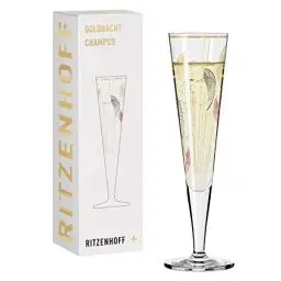 Produktbild: RITZENHOFF 1071018 Champagnerglas 200 ml - Serie Goldnacht Nr. 18 - Edles Designerstück mit Echt-Gold - Made in Germany
