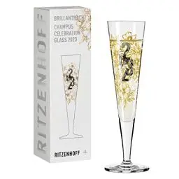 Produktbild: RITZENHOFF 1079013 Champagnerglas 200 ml - Brillantnacht Champagner 2023 - Designerstück mit Echt-Gold - Made in Germany
