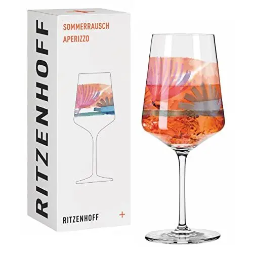 Produktbild: RITZENHOFF 2841010 Aperitifglas 500 ml - Serie Sommerrausch Nr. 10 mit farbenfrohem Aquarellmotiv - Made in Germany, Orange, Lila