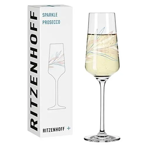 Produktbild: RITZENHOFF 3441003 Proseccoglas 200 ml - Serie Sparkle Motiv Nr. 9 mit Meeresgarten, mehrfarbig - Made in Germany