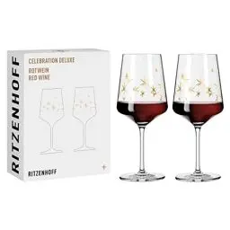 Produktbild: RITZENHOFF 6141011 Rotweinglas 500 ml - Serie Celebration Deluxe Set Nr. 3, 2 Stück mit Echt-Gold - Made in Germany