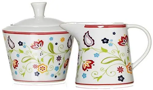 Produktbild: Ritzenhoff & Breker Zuckerdose und Milchkännchen Set Doppio Shanti, 2-teilig, Porzellan , Floral