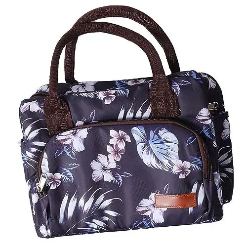 Produktbild: Riuulity Isolierte Tasche, Messenger-Isoliertasche, Bedruckte Handtasche für Erwachsene für Lunch-Taschen mit Blumendruck