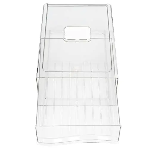 Produktbild: Riuulity Kühlschrank-Organizer, Stapelbare Kühlschrank-Obstbehälter mit Verstellbaren Belüftungsöffnungen, Gemüsebehälter, Schubladen, Behälter für Gefrierschränke, Küchenarbeitsplatten,(L)