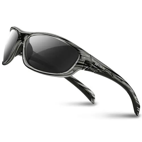 Produktbild: RIVBOS Sonnenbrillen Fahrradbrille Radsportbrillen Sportbrille für damen herren Polarisierte TR90 Superleichtes Unzerbrechlicher Rahmen UV400 Wandern Laufen Golfen und Fischen RB831(RB832)