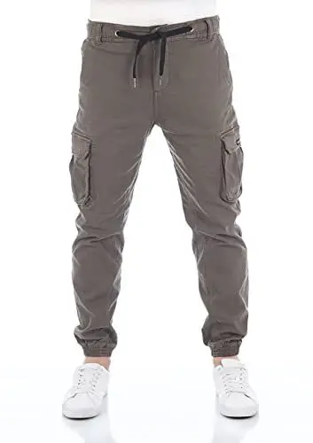 Produktbild: riverso Cargohose Herren Stretch RIVHanno Slim Fit Cargo Hose Taschen Grün w33, Größe:W 33, Farbvariante:Dark Green (12400)