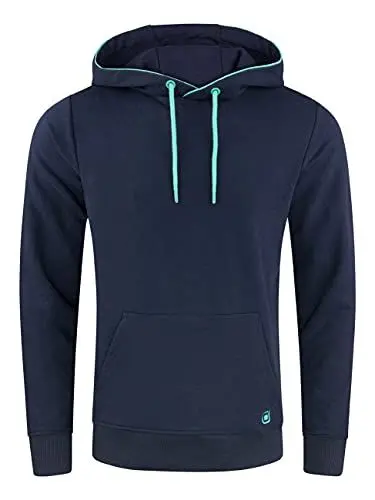 Produktbild: riverso Herren Kapuzenpullover RIVEnno Hoodie Sweatshirt Pullover Kapuze Kängurutaschen Regular Fit Einfarbig Baumwolle Blau M, Größe:M, Farbe:Navy (19400)