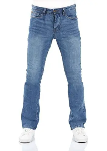 Produktbild: riverso Jeans Herren Stretch Bootcut RIVFalko Jeanshose Hose Denim Blau w32, Farbe:Middle Blue Denim (M236), Größe:32W / 32L