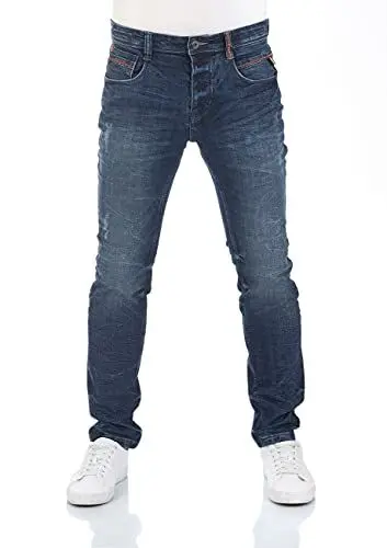 Produktbild: riverso Jeans Herren Stretch Slim Fit RIVCaspar Jeanshose Hose Denim Blau w32, Farbe:Dark Blue (D242), Länge:L30, Weite:32W