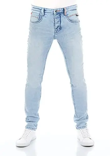 Produktbild: riverso Jeans Herren Stretch Slim Fit RIVCaspar Jeanshose Hose Denim Blau w30, Farbe:Light Blue (L139), Länge:L32, Weite:30W