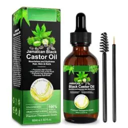 Produktbild: RizinusöL Haare 60ml, Castor Oil,100% Rein, NatüRlich Und Kaltgepresst RizinusöL Bio, RizinusöL FüR Haarwachstum, Augenbrauen, Wimpern, RizinusöL in Glasflasche