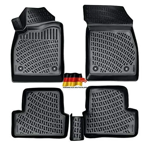 Produktbild: Rizline Passgenau 3D Fussmatten Auto Kompatibel mit Opel Insignia A 2007-2016 Auto Zubehör 1. Und 2. Reihe Gummimatten Autos TPE Allwetter Geruchlos rutschfest Vorne und Hinten Schwarz