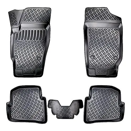 Produktbild: Rizline Passgenau 3D Fussmatten Auto Kompatibel mit Seat Ibiza IV 2008-2017 Auto Zubehör 1. Und 2. Reihe Gummimatten Autos TPE Allwetter Geruchlos rutschfest Vorne und Hinten Schwarz