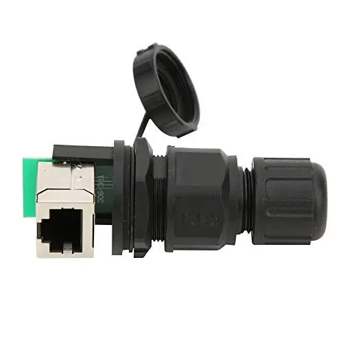 Produktbild: Walfront RJ45 90 ° -Anschluss RJ45-8P-Ethernet-Kabel IP67 Wasserdichter Anschluss Netzwerk 8-poliger Brückenanschluss