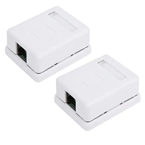 Produktbild: RJ45-Aufputzdose, Kleine Desktop-Netzwerk-Anschlussdose mit Einem Port, Geeignet für den Anschluss von Kommunikationssteckdosen, mit Flexiblen Ecken, Integrierten Schrauben,