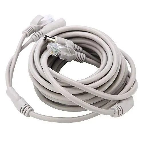 Produktbild: RJ45-DC-Stromanschluss, 5 M, 10 M, 15 M, 20 M, RJ45-DC-Ethernet-CCTV-Kabel für IP-Kameras, NVR-System, 10 Mbit/s, 100 Mbit/s (15 M), Überwachungskamera-Anschluss, (5M)
