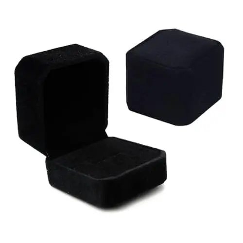 Produktbild: Rjayaa Ringbox Ringschatulle Verlobung Ringschachtel Ring Verlobungsring Box Ringbox Hochzeit Samt Ringkästchen Schmuck Etui Schwarz