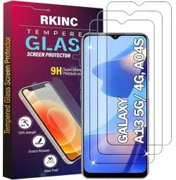 Produktbild: RKINC 3 Stück, Panzerglas Schutz Glas für Samsung Galaxy A13 5G, A13 4G, A04s, Panzer HD Displayschutzfolie, 0,33 mm kratzfest, splitterfrei, blasenfrei, lebenslangeGarantie