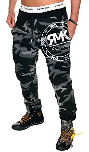 Produktbild: RMK Herren Hose Jogginghose Trainingshose Sporthose Fitnesshose Sweatpants H.08 (6XL, Camouflage-Weiß)