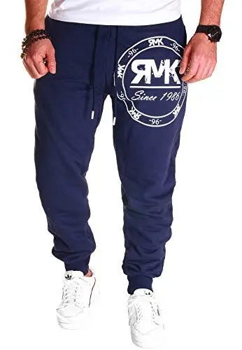 Produktbild: RMK Herren Hose Jogginghose Trainingshose Sporthose Fitnesshose Sweatpants Uni Einfarbig H.08 (6XL, Navy)