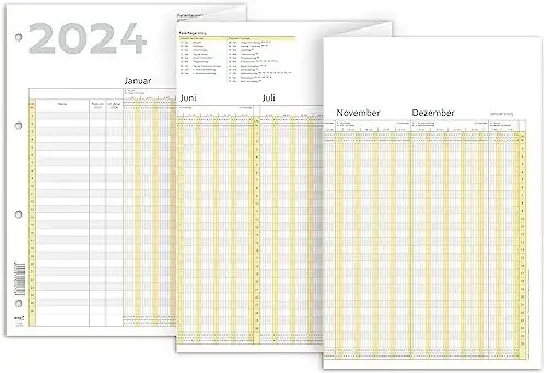 Produktbild: RNKVERLAG 2910/24 - Urlaubsplaner 2024 Datenerfassung für bis zu 26 Mitarbeiter, gefalzt auf DIN A4, Format 1000 x 297 mm, 1 Stück