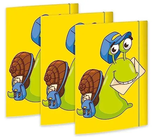 Produktbild: RNKVERLAG 46330-3 - Postmappe Schneckenpost 240 x 330 mm, 3 Stück, DIN A4, mit Gummizugverschluss