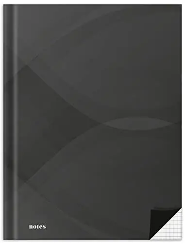 Produktbild: RNKVERLAG 46516 - Notizbuch „notes carbon black“ in DIN A5 kariert, mit 96 Blatt 70 g/m², 1 Stück