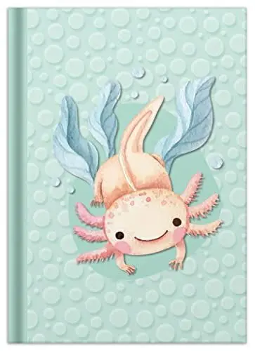 Produktbild: RNKVERLAG 46813 - Notizbuch Axolotl DIN A5, kariert, mit 96 Blatt 70 g/m², 1 Stück