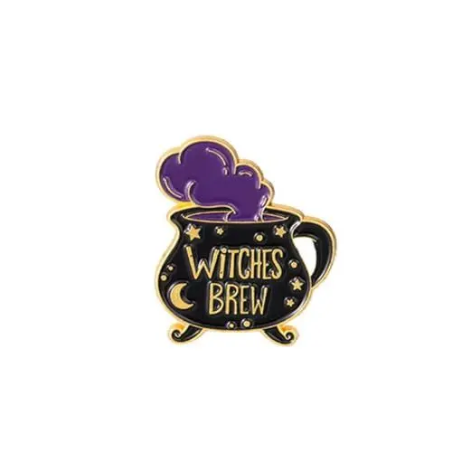 Produktbild: Ro Rox Hexerei Cartoon Pin Brew Mond Emaille Niedliche Brosche, Schwarz, Brauen