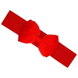 Produktbild: Ro Rox Vera 1950er Jahre Vintage Retro Pin-Up Breiten Elastischen Satinbogen Gürtel (Rot, L)