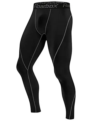 Produktbild: Roadbox Kompressionshose für Herren - für Sport, Training, Fitness, Fitness, Laufen, Radfahren, Yoga, Wandern, Basketball, S, Black