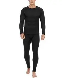 Produktbild: Roadbox Thermounterwäsche Herren,Lange Funktionsunterwäsche Set Atmungsaktiv & Weich Thermobekleidung männer Winter für Lauf,Fahrrading,Fußball,Skifahren··Schwarz,3XL