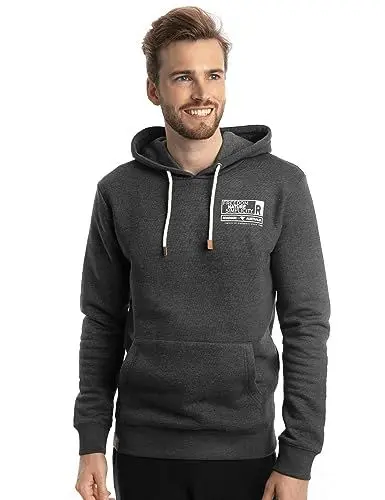 Produktbild: ROADSIGN australia Herren Hoodie mit Kapuze, Kängurutasche & Logo-Aufdruck Anthrazit | XL