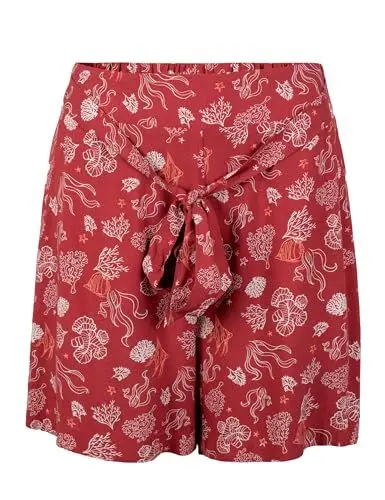Produktbild: Roadsign Australia Damen Bermuda kurze Hose aus Viscose und Allover-Aufdruck rot | 2XL